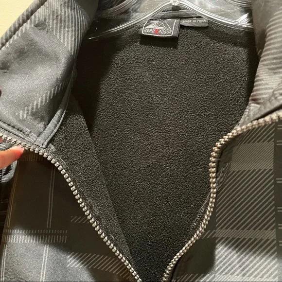 ZeroXposur Plaid Checkered Fleece Lined jacket Black Grey Men’s Size Small - Picture 6 of 7